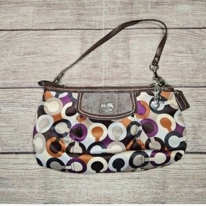 Vintage y2k Coach Madison mono Satin sateen wristlet clutch Mini shoulder bag